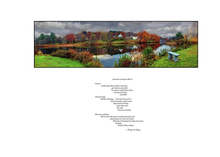 Squam Greeting Card featuring the photograph Autumn on Squam River Poem by Wayne King