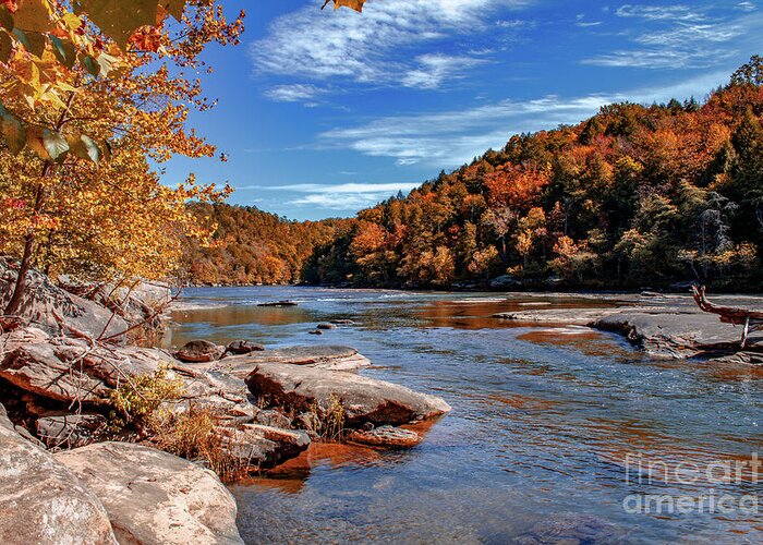 Kentucky Greeting Card featuring the photograph Autumn on the Cumberland Up River #1 by Ken Frischkorn