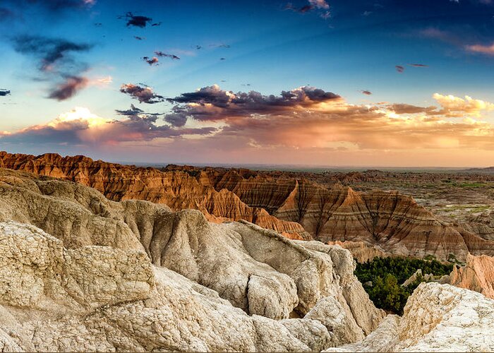  Greeting Card featuring the photograph Badlands NP Pinnacles Overlook 4 by Donald Pash