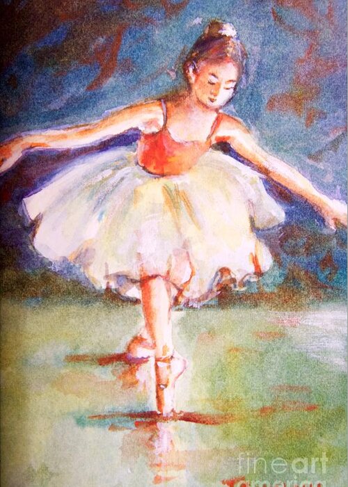 Ballerina Greeting Card featuring the painting Ballerina 1 #1 by Joyce Guariglia