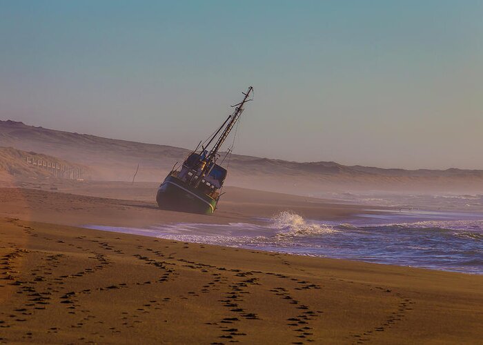 Beach Greeting Card featuring the photograph Beached Boat #2 by Garry Gay