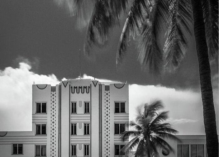 Art Deco Greeting Card featuring the photograph Beacon Hotel Miami by Doug Sturgess