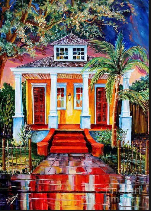 New Orleans Greeting Card featuring the painting Big Easy Bungalow #1 by Diane Millsap