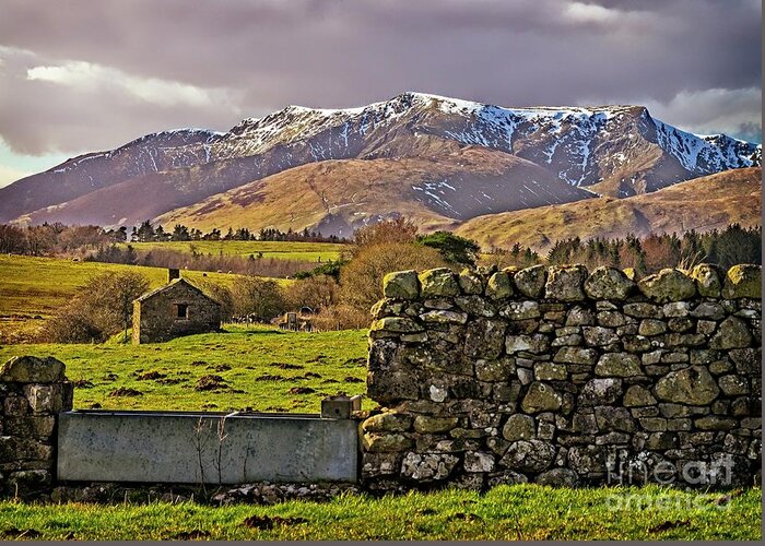 Blencathra Greeting Card featuring the photograph Blencathra Mountain Lake District #1 by Martyn Arnold