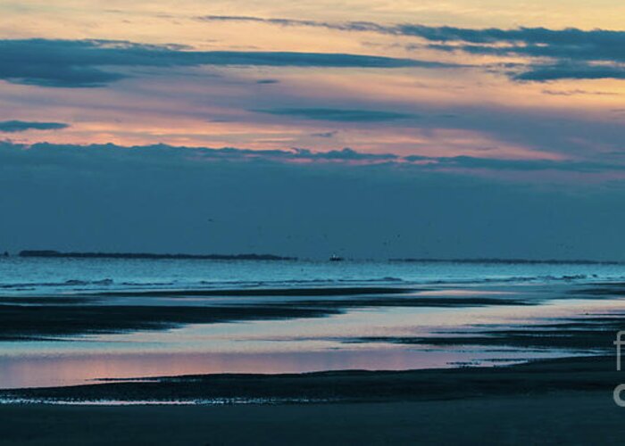 Hilton Head Greeting Card featuring the photograph Blue and Pink Afterglow by Thomas Marchessault