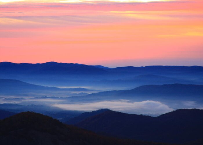  Greeting Card featuring the photograph Blue Ridge Mountains #1 by Michael Weeks