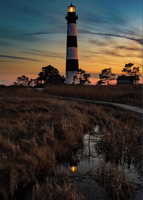 Bodie Greeting Card featuring the photograph Bodie Island Sunset #1 by Nick Noble