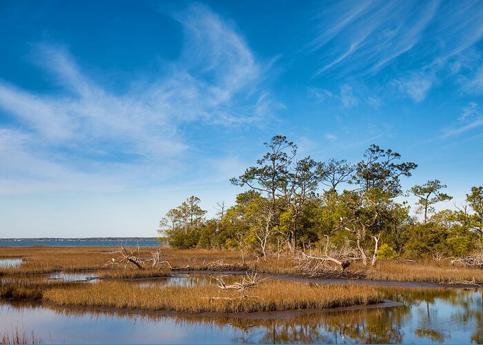 Coastal Greeting Card featuring the photograph Bogue Sound Overview #2 by Rudy Umans