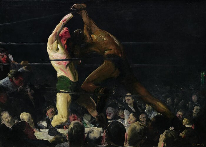 George Bellows Greeting Card featuring the painting Both Members of This Club #1 by George Bellows