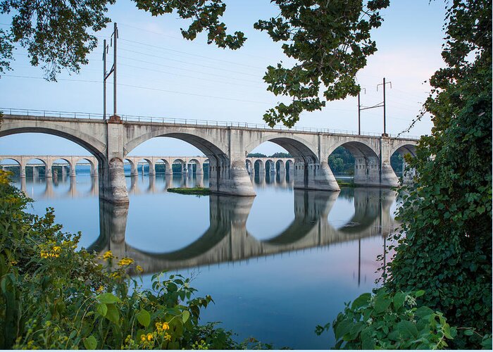 Harrisburg. Pennsylvania Greeting Card featuring the photograph Bridge Reflections #1 by John Daly