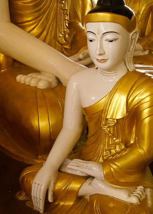 Buddha Greeting Card featuring the photograph Buddhas in Burma #1 by Michele Burgess