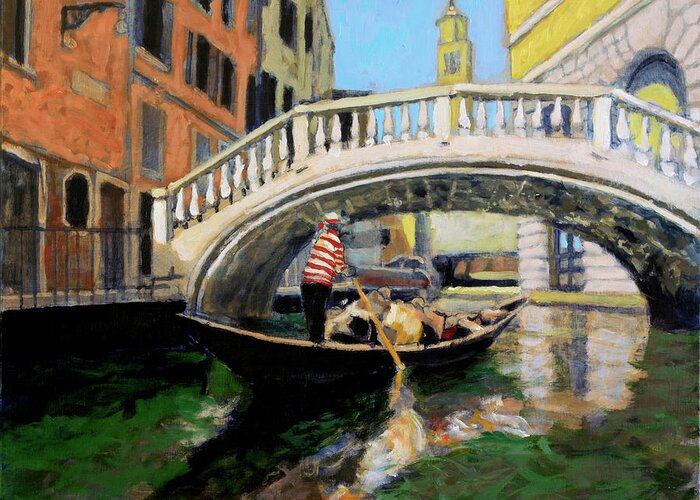 Venice Canal Greeting Card featuring the painting Buon Pomeriggio #1 by David Zimmerman