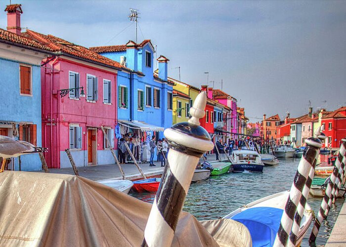 Burano Venice Italy Greeting Card featuring the photograph Burano Venice Italy #1 by Paul James Bannerman