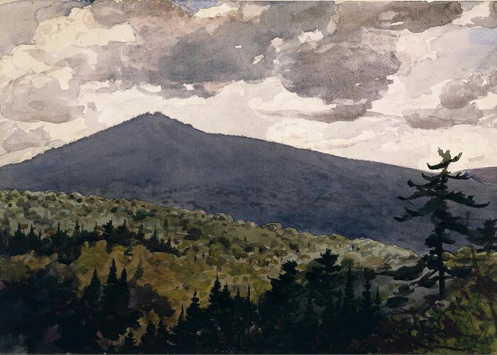 Winslow Homer Greeting Card featuring the drawing Burnt Mountain by Winslow Homer