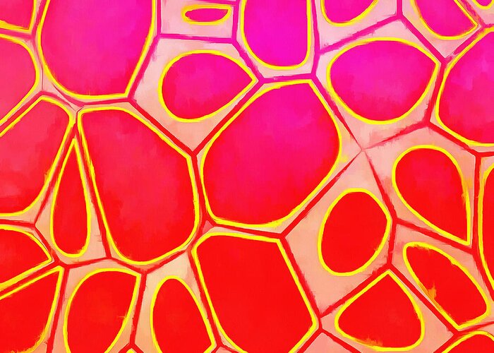 Painting Greeting Card featuring the painting Cells Abstract Three #1 by Edward Fielding