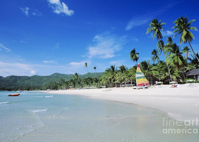 Beach Greeting Card featuring the photograph Chaweng Beach #1 by William Waterfall - Printscapes