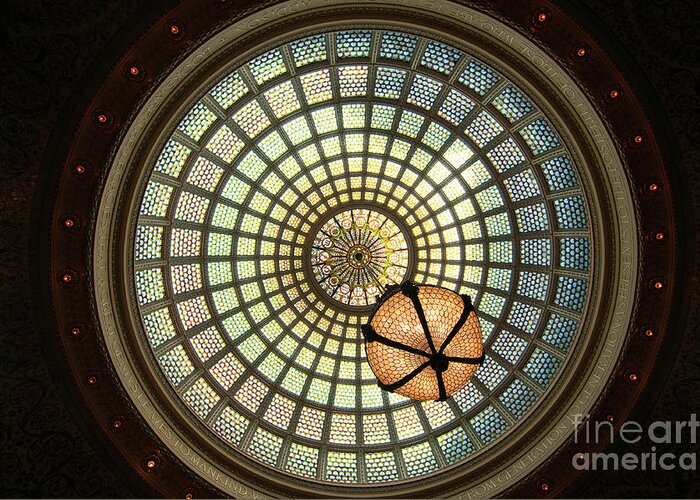 Art Greeting Card featuring the photograph Chicago Cultural Center Dome by David Levin