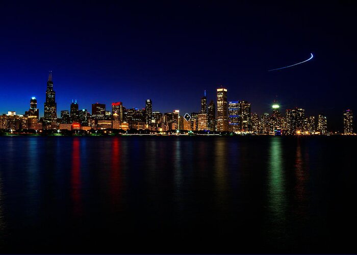 Architecture Greeting Card featuring the photograph Chicago-Skyline 3 #1 by Richard Zentner