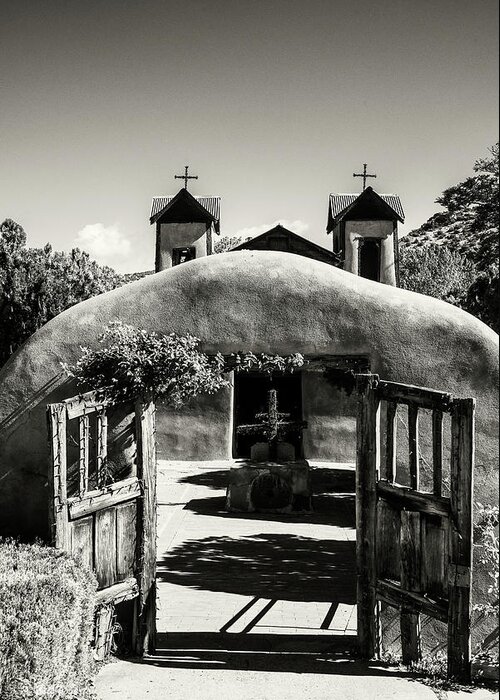 New Mexico Greeting Card featuring the photograph Church in Chimayo #1 by Bill Roberts