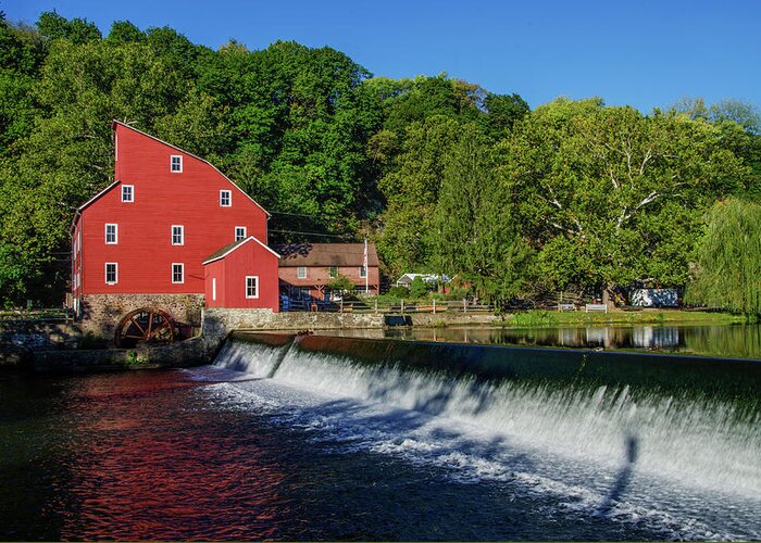 Clinton Greeting Card featuring the photograph Clinton New Jersey - The Red Mill #1 by Bill Cannon