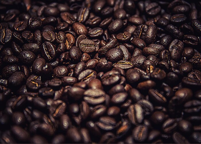 Cup Greeting Card featuring the photograph Coffee Beans #3 by Ryan Wyckoff