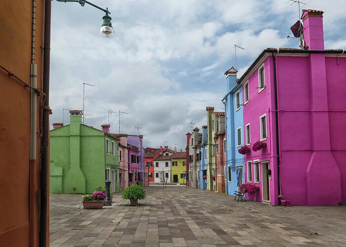 Burano Greeting Card featuring the photograph Colorful Burano #1 by Dave Mills