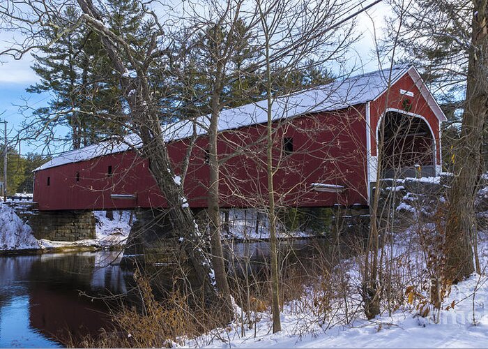covered Bridge Greeting Card featuring the photograph Cresson Covered Bridge. #1 by New England Photography