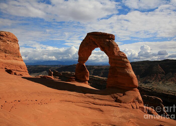 Delicate Arch Greeting Card featuring the photograph Delicate Arch #1 by Timothy Johnson
