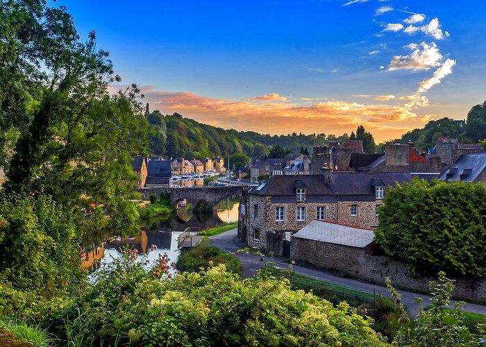 Dinan Greeting Card featuring the photograph Dinan Dawn #1 by Mark Llewellyn