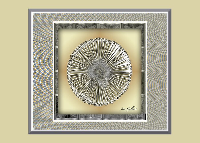 Abstract Greeting Card featuring the digital art Disc #2 #2 by Iris Gelbart