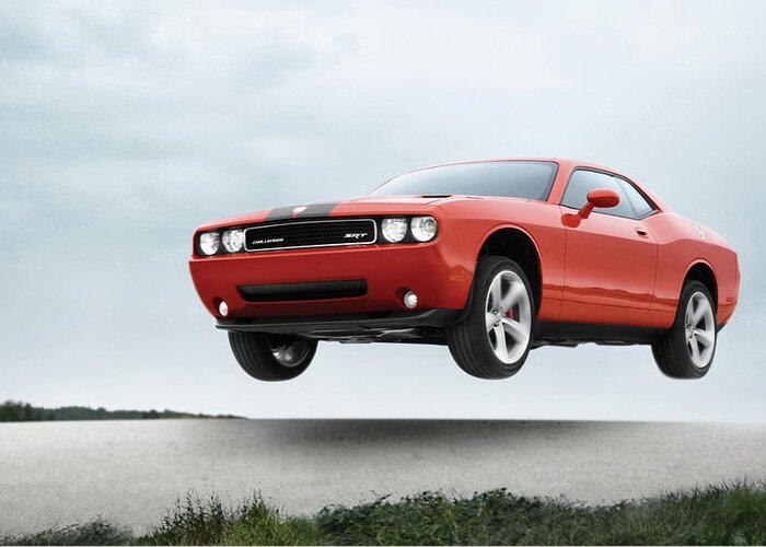 Dodge Challenger Srt8 Greeting Card featuring the photograph Dodge Challenger SRT8 #1 by Jackie Russo