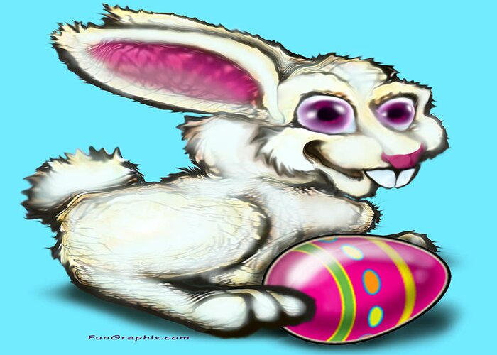 Easter Greeting Card featuring the digital art Easter Bunny #2 by Kevin Middleton