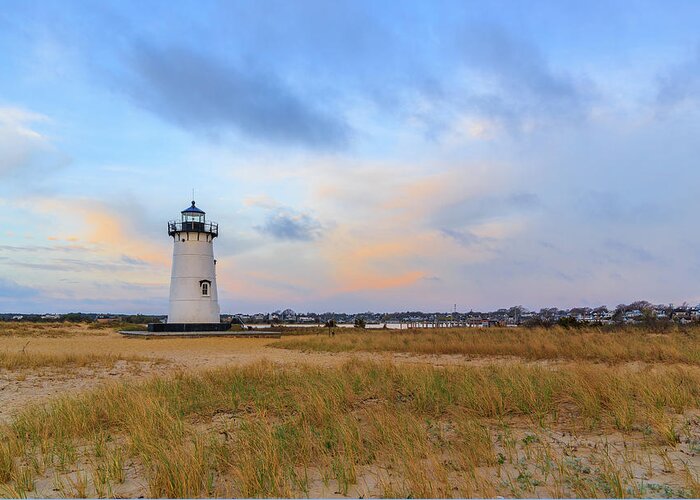 Edgartown Harbor Lighthouse Greeting Card featuring the photograph Edgartown Lighthouse #1 by Bryan Bzdula