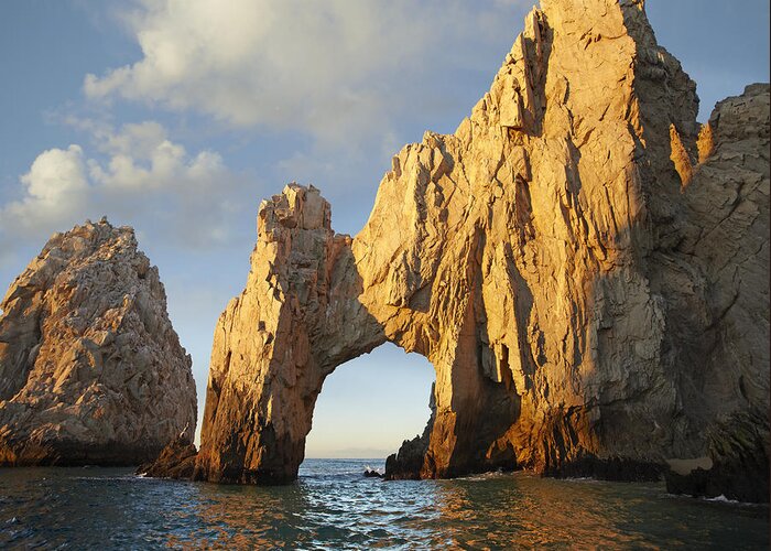 00441444 Greeting Card featuring the photograph El Arco And Sea Stacks Cabo San Lucas #1 by Tim Fitzharris