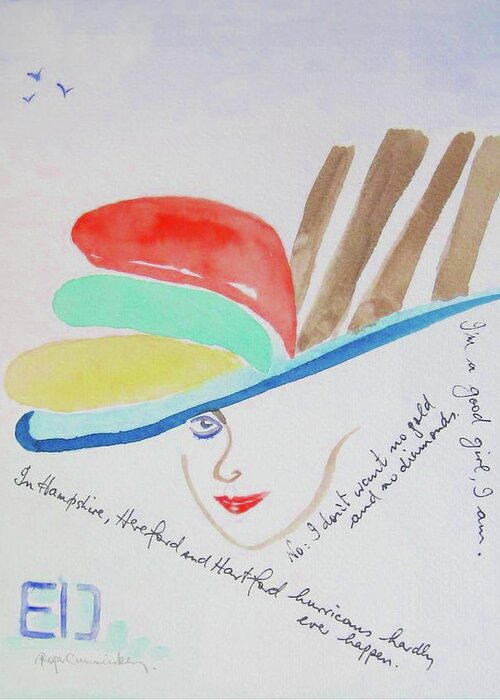 Pygmalion Greeting Card featuring the drawing Eliza Doolittle #1 by Roger Cummiskey
