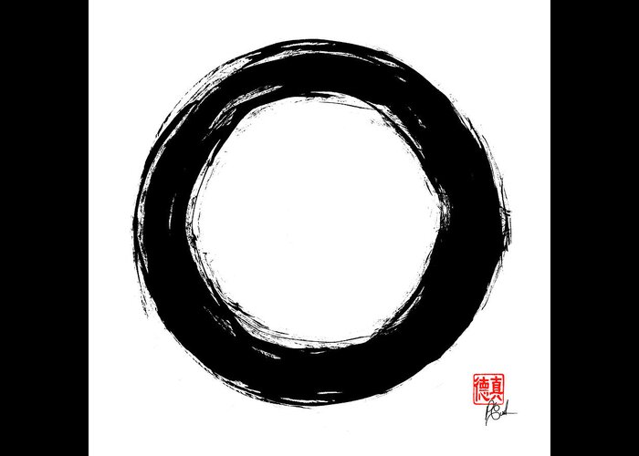 Enso Greeting Card featuring the painting Enso / Zen Circle 12 #1 by Peter Cutler