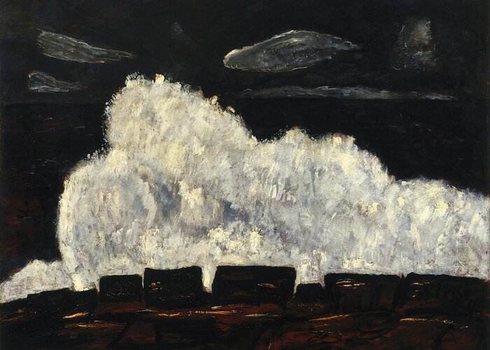 Marsden Hartley (american Greeting Card featuring the painting Evening Storm by Marsden Hartley