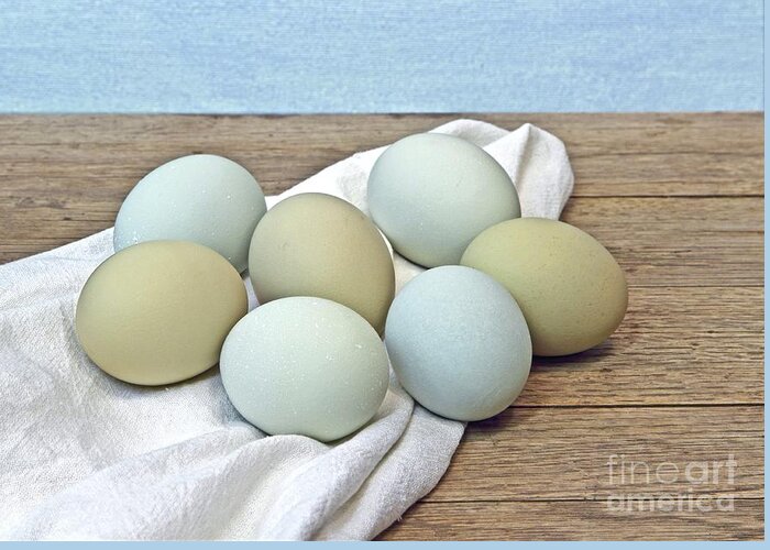 Eggs Greeting Card featuring the photograph Exotic Colored Chicken Eggs #1 by Pattie Calfy