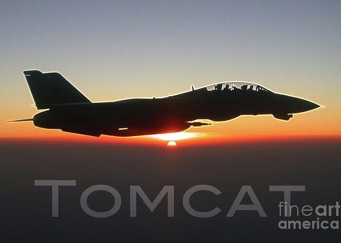 F-14 Greeting Card featuring the digital art F-14 Tomcat #1 by Airpower Art