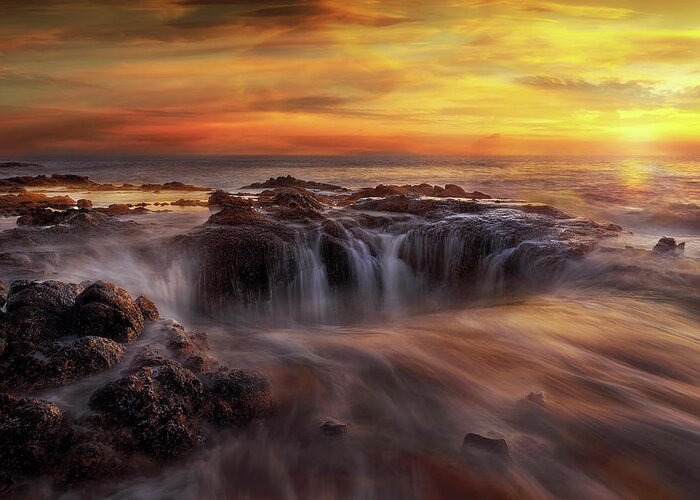 Thors Well Greeting Card featuring the photograph Fire and Water #1 by David Gn