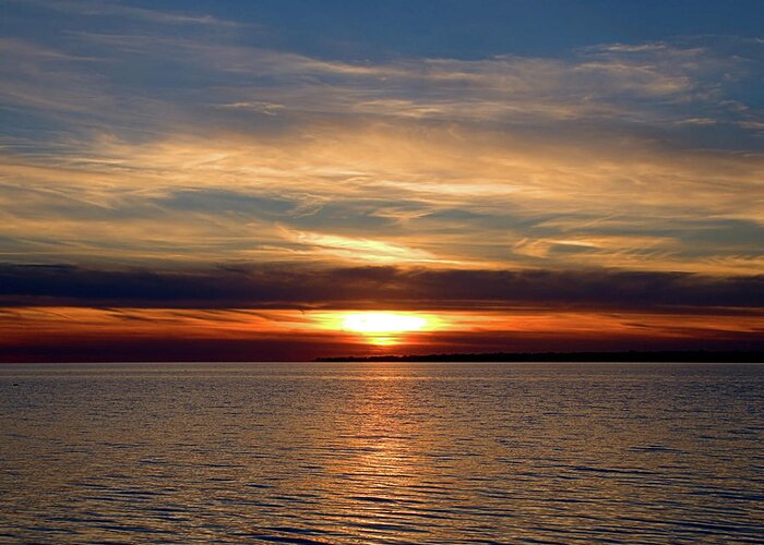 Seas Greeting Card featuring the photograph Fire Island Sunset #1 by Newwwman