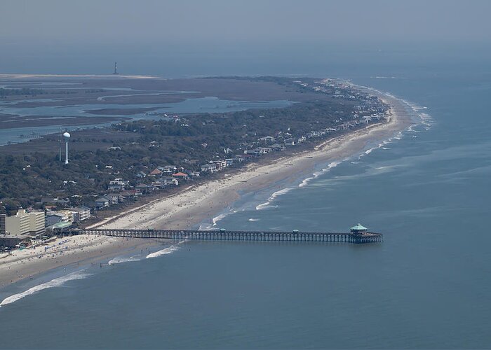 Folly Beach Greeting Card featuring the photograph Folly Beach South Carolina Aerial #1 by Dustin K Ryan