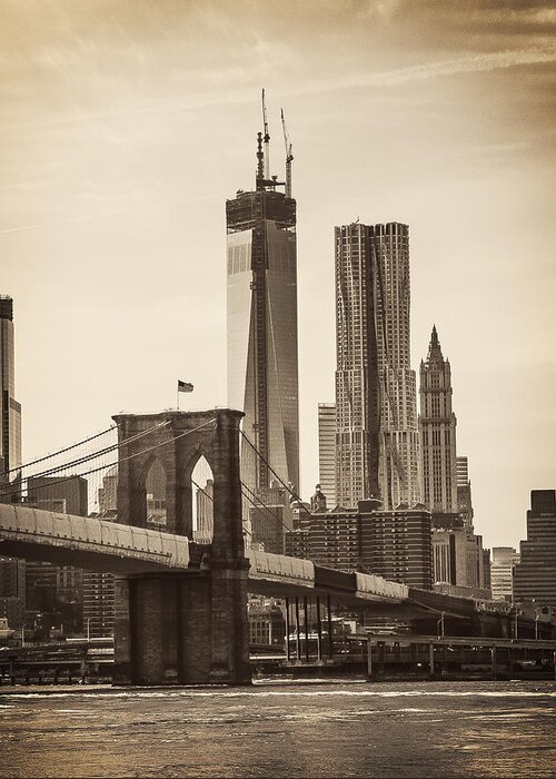 Freedom Tower Greeting Card featuring the photograph Freedom Tower Rising #1 by Frank Winters