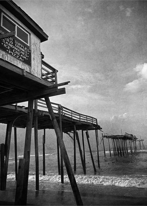 Frisco Pier Greeting Card featuring the photograph Frisco Pier by AnneMarie Welsh