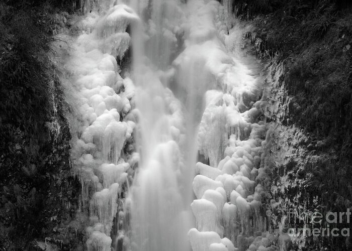 Waterfall Greeting Card featuring the photograph Frozen Multnomah Falls #1 by Bruce Block