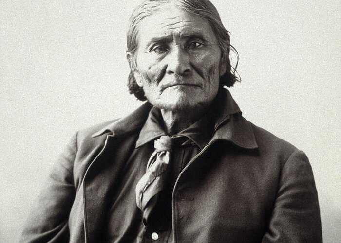 1898 Greeting Card featuring the photograph Geronimo (1829-1909) #1 by Granger