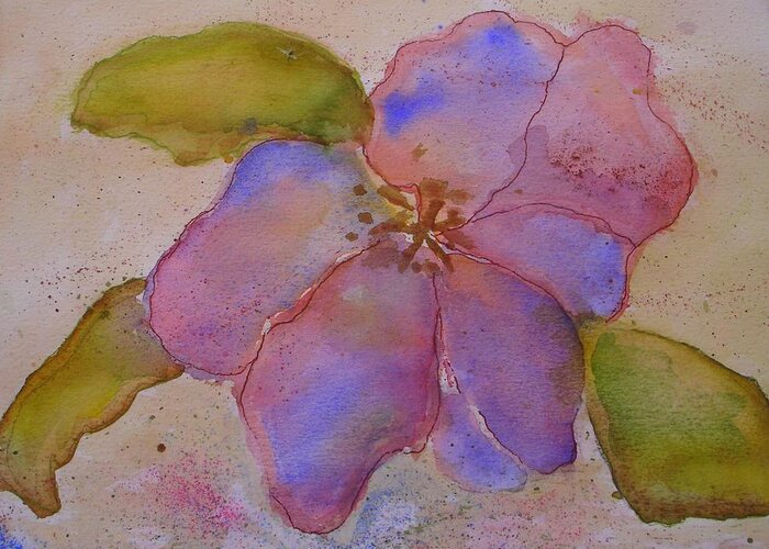 Floral Greeting Card featuring the painting Glory Flower #1 by Lessandra Grimley