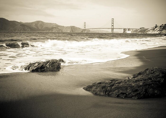 Golden Gate Bridge Greeting Card featuring the photograph Golden Gate Bridge #1 by Lev Kaytsner