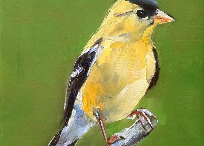 Bird Greeting Card featuring the painting Goldfinch #1 by Gary Bruton