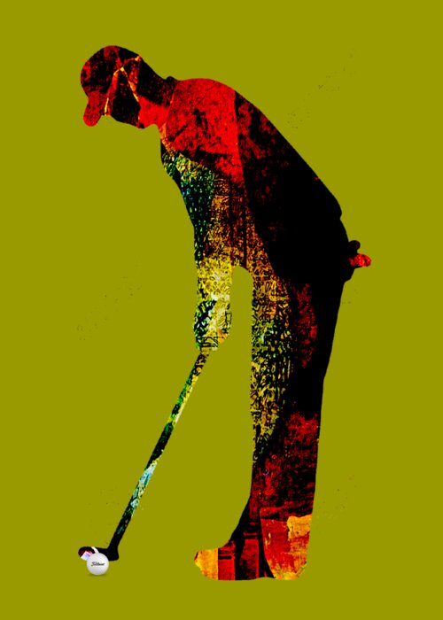 Golf Greeting Card featuring the mixed media Golf Collection #1 by Marvin Blaine